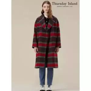 써스데이아일랜드Thursday Island 칼라 포인트 체크 코트T238MCT256W 1085592
