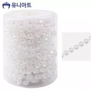흰색 비즈체인줄 악세사리부자재 원형비즈 공예줄 공작 만들기