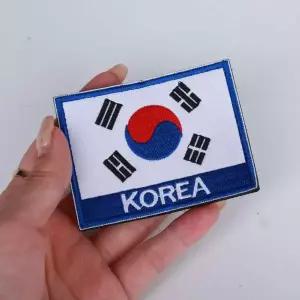 태극기패치 태극기와펜 마크 가방패치 가방 국기 자수