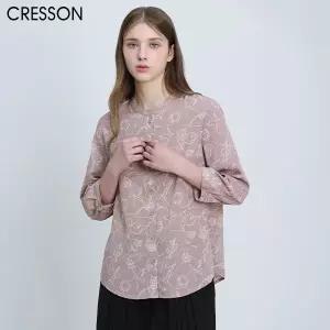 [크레송(CRESSON)] 플라워 드로잉 7부 셔츠 (택가격:198000원)