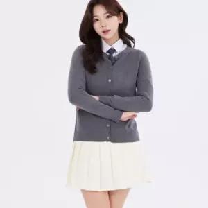 베이직 크림 테니스 스커트 치마 교복 학생복