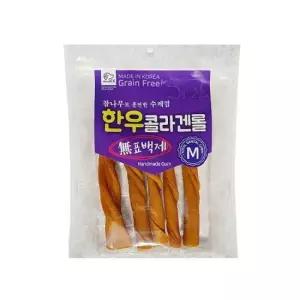 강아지치석간식 한우 콜라겐 롤 M X7개 강아지 수제껌 스틱껌 간식 강아지기능성껌