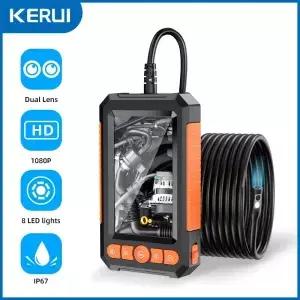 파이프 하수구 용 4.3 IPS 스크린이있는 KERUI 2MP 내시경 듀얼 방수 검사 카메라 모니터 자동차 수리 LED