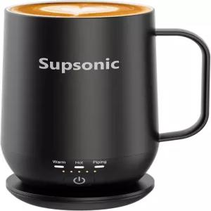 Supsonic - 16온스 셀프 히팅 커피 머그잔 스마트 최대 149°F까지 더 빠른 직접 접촉 자동 차단 기능이