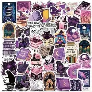 50PCS 보라색 Bookish 스티커 팩 노트북 수하물 스케이트 보드 장식 낙서 데칼 멋진