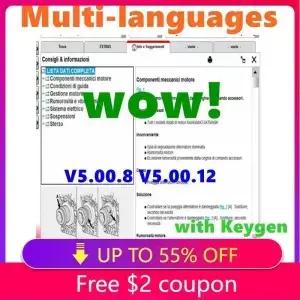 Wurth WOW 5.00.8 V5.00.12 R2 소프트웨어 Tcs Multidiag 자동차 진단 도구 용 Keygen이 된 다국어