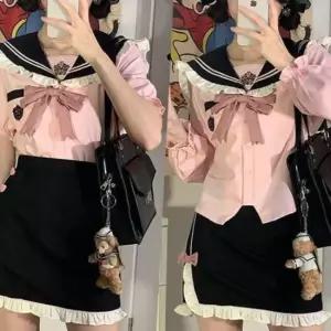 러블리핑크 레이스 세라복 교복세트 교복 학생복