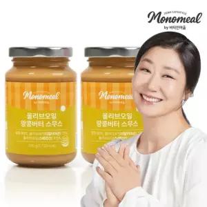 비타민마을 모노밀 올리브오일 땅콩버터 스무스 260g x 2개