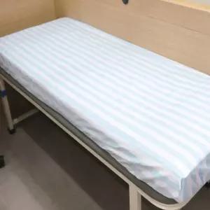 병원용 침대커버 하늘색줄지 70X180CM 요양원침대커버