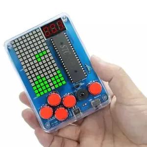 DIY 키트 전자 픽셀 게임 콘솔 LED 도트 매트릭스 디지털 튜브 디스플레이 STC15F2K60S2 MCU 양면 PCB 납땜