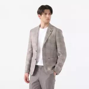 [인터메조]린넨 블랜디드 멀티 체크 자켓 IMGSBZ009F 베이지
