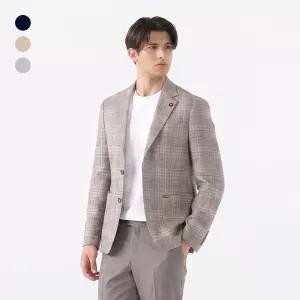 [인터메조]린넨 블랜디드 멀티 체크 자켓 3종택1 IMGSBZ009F