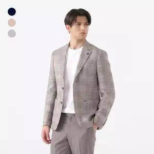 [인터메조]린넨 블랜디드 멀티 체크 자켓 3종택1 IMGSBZ009F