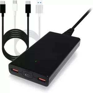 BatPower P120B 120W PD USB-C 슬림 노트북 충전기 - 듀얼 QC3.0 Microsoft Surface Book 3/2/Pro X 태블릿