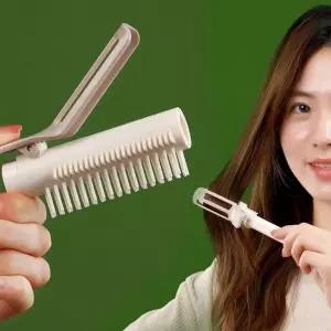 ( )장만A728 휴대용 비가열 고데기 빗 헤어롤 구르프 겸용 헤어컬 여행용 접이식손잡이