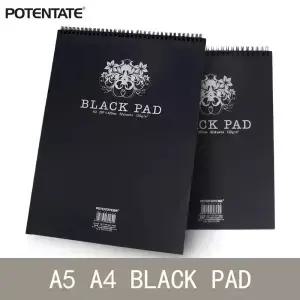 Potentate A4/A5 검은 종이 스케치 잉 패드 120Gsm 색연필 흑연 목탄 파스텔용 나선형 바운드 스케치북