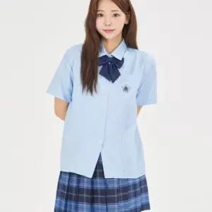 블루 포켓 여자 하복셔츠 교복 학생복