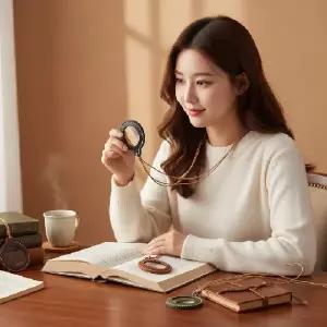 휴대용 소형 루페 확대경 노안 어르신 독서용 목걸이 확대 돋보기