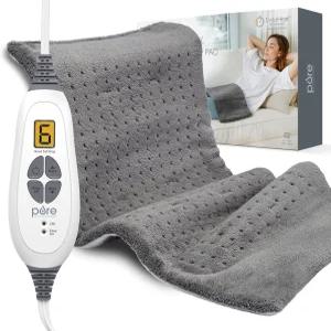 퓨어 릴리프 XL 히팅 패드 - 허리 및 을 위한 12인치 x 24인치 전기 6가지 열 설정 소프트 머신 워시