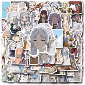 55pcs 프리렌 비욘드 저니의 물병용 엔드 스티커 귀여운 에스테틱 카툰 비닐 스케이트보드 노트북 스크랩북