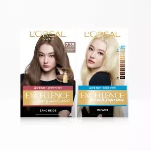 [미야오PICK] 로레알파리 엑셀랑스 블리치(셀프탈색) + 파리지앵 시크 염색약 2종 세트