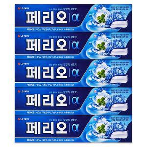 엘지생활건강 페리오 치약 뉴후레쉬 알파 185g X 5개