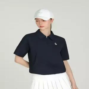 [헤지스 골프 여성] [25SS] HWJU5B992N2 ONLINE EXCLUSIVE 네이비 여성 우븐 카라 집업