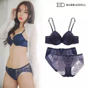 알프스 네이비 브라1+팬티2 볼륨업 와이어 여성속옷세트