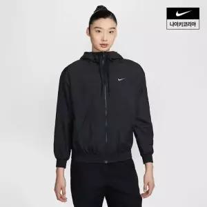 국내매장판 나이키 NIKE 스포츠웨어 클래식 우븐 여성 루즈 UV 프로텍션 후드 자켓 재킷 FV6299-010 187567