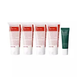[큐템]메디필 레드락토 콜라겐 폼클렌저 2.0 100ml x4 + 세라퓸 선크림 10g
