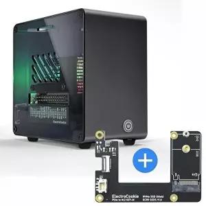 고품질 라즈베리파이5 미니타워 알루미늄 방열 케이스 (DT Black) + M.2 NVMe SSD 방열케이스 WFNZGKV