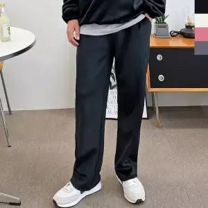 [RIZPICK]남자 검정 와이드 골덴 기모 바지