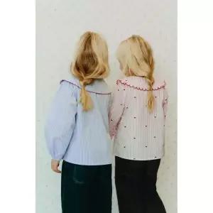 자라 ZARA 스트라이프  하트 셔츠 - 로즈핑크 6096503620 970459