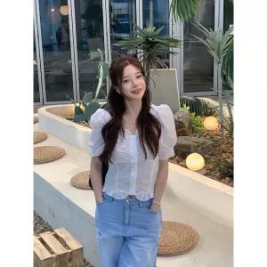 [BLUE LABEL] 러블리 셔링 볼륨 블라우스 ES2OBL06