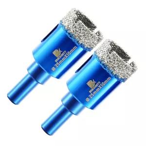드라이 다이아몬드 드릴 비트 세트 BRSCHNITT 2pcs/팩 25mm 홀 톱 코어 도자기 타일 세라믹 스톤 화강암