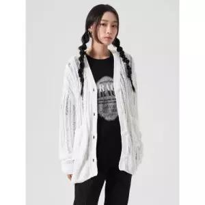 에잇세컨즈 브이넥 루즈핏 카디건 화이트 (16495AFY11) 가 여성카디건 11 4378646