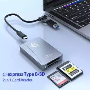 2 in CFexpress 타입 A B SD 카드 리더 CF 익스프레스 USB C 케이블 메모리 어댑터 안/윈도우/OS용 SLR용