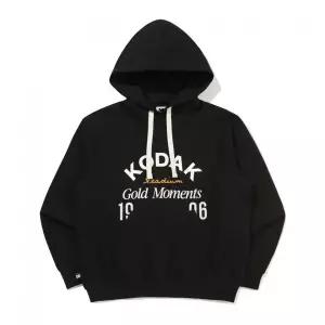 브랜드정품 코닥 KODAK 골드모먼트 빅로고 후드 티셔츠 BLACK 165927