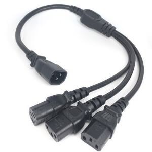 고 IEC 320 C14 수 플러그 - 3XC13 암 Y형 분배기 전원 코드 3 x C13 250V/10A C