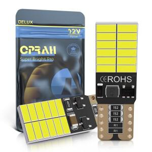 2x 자동차 LED 전구 T10 W5W 신호등 캔버스 클리어런스 웨지 사이드 리버스 램프 4014 24 SMD 오류 없음 흰