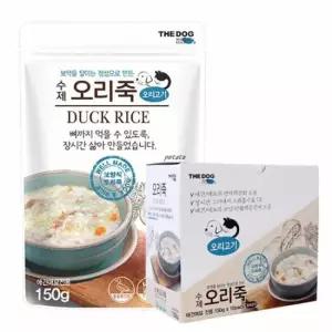 애견죽 애견간식 더독 수제 오리죽 150g 10팩 1박스 애견오리죽
