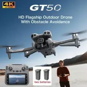 4K 듀얼 카메라가 장착된 GT50 드론 4.3인치 화면 브러시리스 WiFi 항공 사진 미니 RC 쿼드콥터