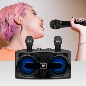 무선 앰프 스피커 블루투스 듀얼 마이크 앰프 나비 NV81-AMP30 가정용 노래방