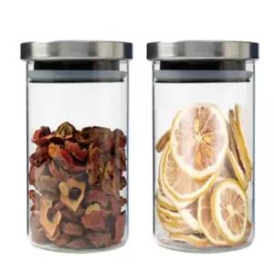 마켓찌니소 원통형 내열유리 밀폐용기 2P 450ML 예쁜유리병