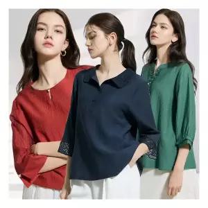 다이아 인견 블라우스 3종 여름 반팔 7부 셔츠 레이스 무지 프릴 중년여성 60대 50대 40대1128052