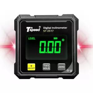 Tspeed 디지털 수평 각도계 ST-2517 레이저레벨기 자석 수평계 각도기