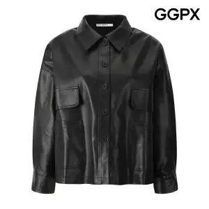 [GGPX] 아웃 포켓 페이크 레더 자켓 (GQ3JK016F)