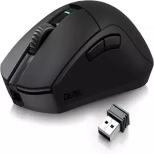 DAREU A950GM 무선 게이밍 마우스 60g 경량 PAW3395 광학 센서 26K DPI 2.4G/BT/유선 고속 충전 지원 5개의 프로그래밍 가능 버튼 128시간 Black