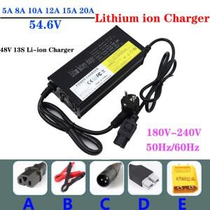 48V 5A 8A 10A 12A 20A 리튬 이온 충전기 13S 54.6V 정전압 고전력 스마트 고속 금속 쉘