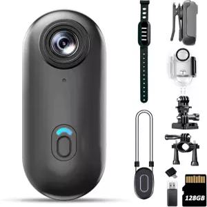 4K 128GB 미니 바디 카메라 - 비디오 및 오디오 녹음 기능이 있는 마그네틱 엄지손가락 크기의 액션 캠